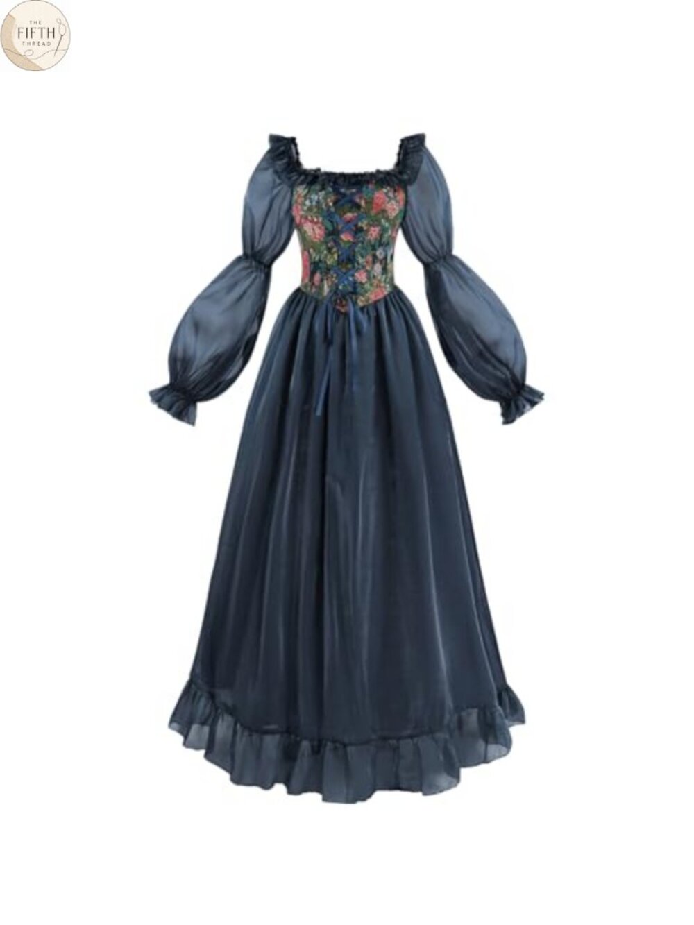 Renaissance Ball Gown Victorian Medieval Costume Long Sleeve Maxi Dress